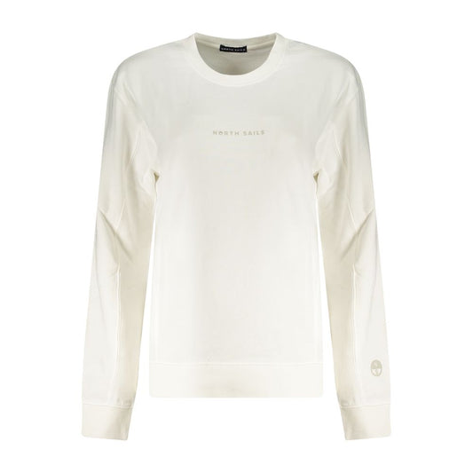 Sweatshirt by North Sails for women in cotton canvas white showcases a slouchy chic silhouette, artfully detailed with a slouchy chic crew neckline and long-sleeve for a slouchy chic finish.