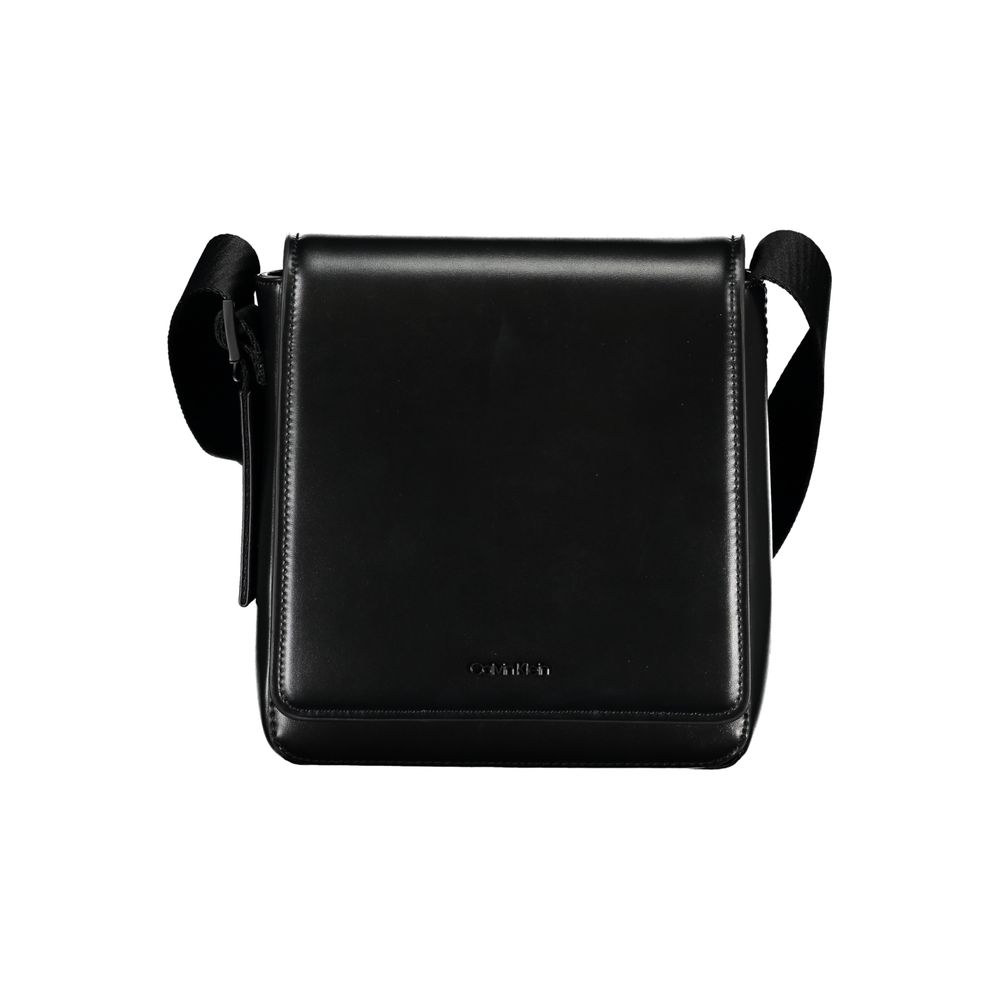 Shoulder Bag by Calvin Klein for men in polyester & polyethylene black features a statuesque silhouette, showcasing a secure magnetic and statuesque external-pockets with versatile shoulder-strap & adjustable-strap for a statuesque finish.