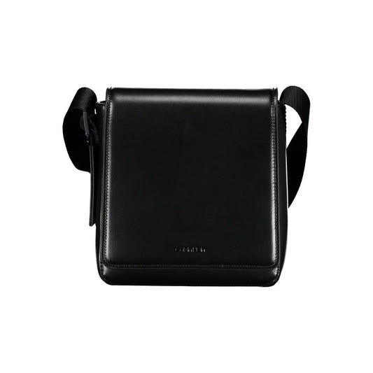 Shoulder Bag by Calvin Klein for men in polyester & polyethylene black features a statuesque silhouette, showcasing a secure magnetic and statuesque external-pockets with versatile shoulder-strap & adjustable-strap for a statuesque finish.