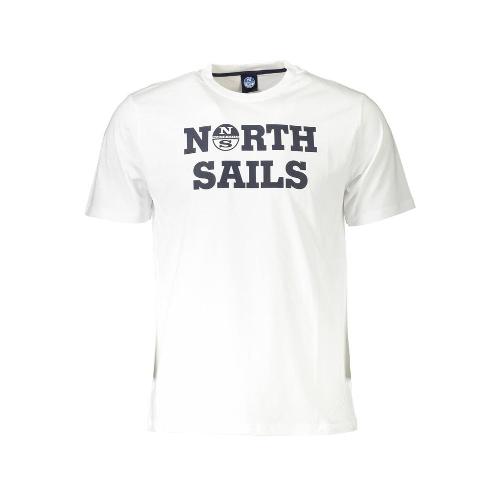T-Shirt by North Sails for men in cotton white features a plush silhouette, showcasing a sophisticated round neckline and short-sleeve for a truly plush finish.