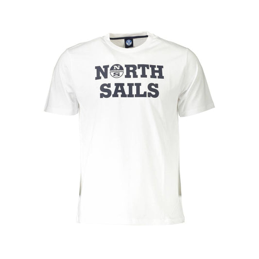 T-Shirt by North Sails for men in cotton white features a plush silhouette, showcasing a sophisticated round neckline and short-sleeve for a truly plush finish.
