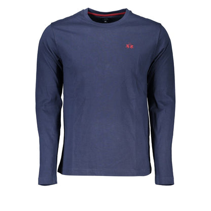 T-Shirt by La Martina for men in cotton blue features an edgy silhouette, meticulously detailed with a sophisticated and crew neckline for a truly edgy finish.