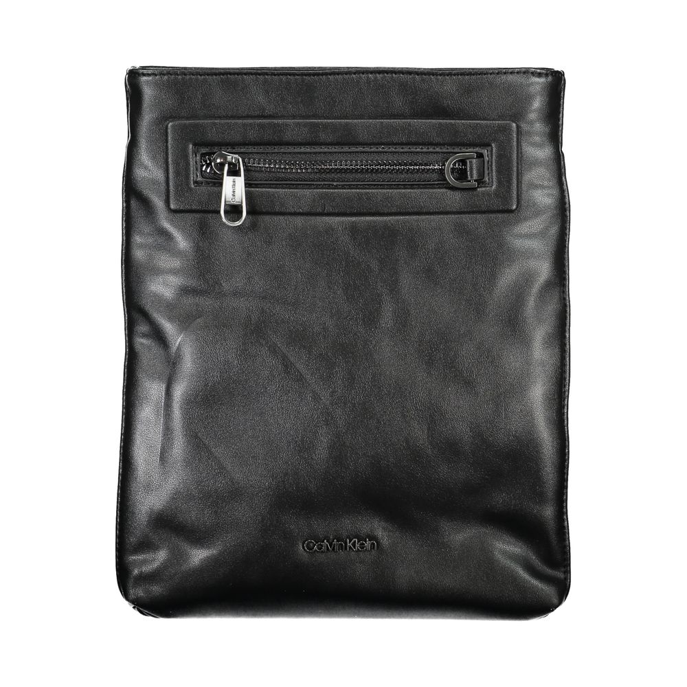 Shoulder Bag by Calvin Klein for men in polyester & polyethylene black & signature features an effortlessly chic silhouette with a secure zipper, ample external-pockets & internal-pockets, and versatile shoulder-strap & adjustable-strap for effortlessly chic everyday luxury.