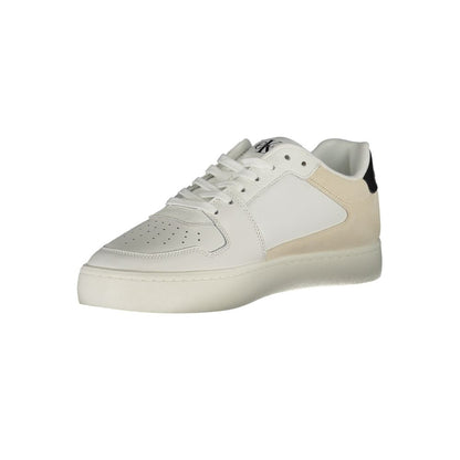 Sneakers by Calvin Klein for men in polyester & rubber white & print features an sumptuous design from the Men's Fashion Polyester & Rubber Sneakers collection, highlighting a sumptuous fashion style for a premium, high-fashion look.
