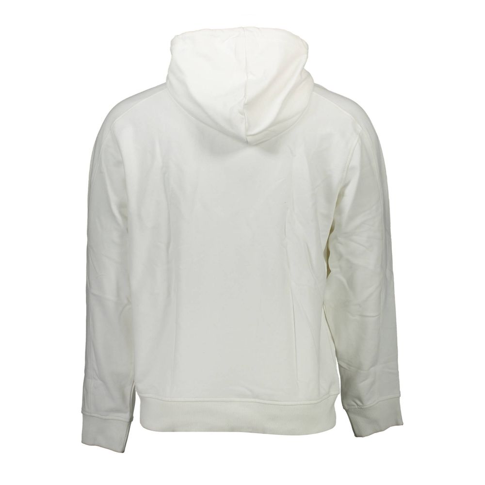 Hooded Sweatshirt Hoodie by Calvin Klein for men in stretch organic cotton white & print features a authentic silhouette, showcasing a sophisticated and authentic detail for a refined finish.