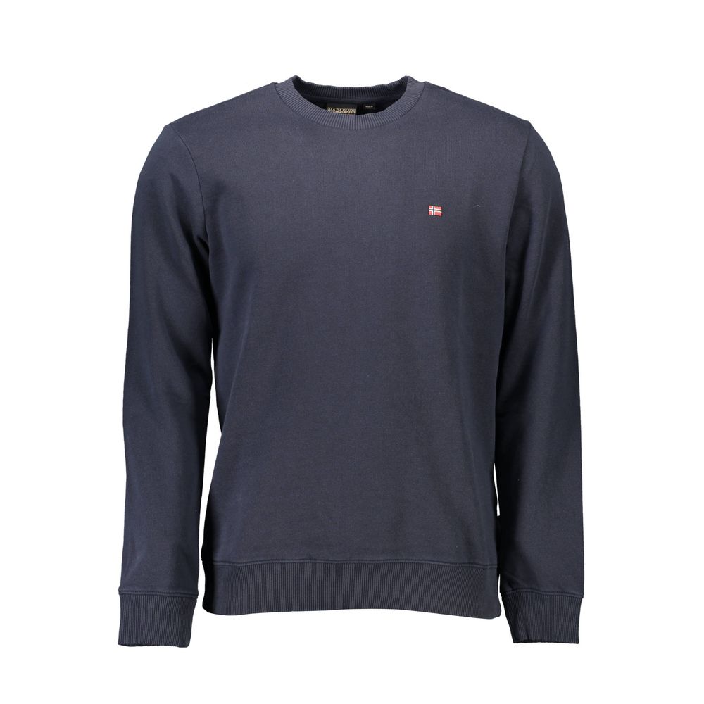 Sweatshirt by Napapijri for men in organic cotton & polyester blue features an exquisite silhouette, showcasing and crew neckline details for a exquisite look.
