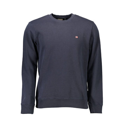 Sweatshirt by Napapijri for men in organic cotton & polyester blue features an exquisite silhouette, showcasing and crew neckline details for a exquisite look.