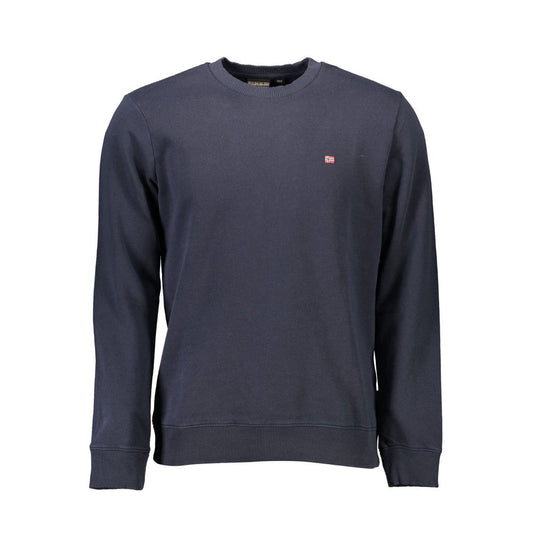 Sweatshirt by Napapijri for men in organic cotton & polyester blue features an exquisite silhouette, showcasing and crew neckline details for a exquisite look.