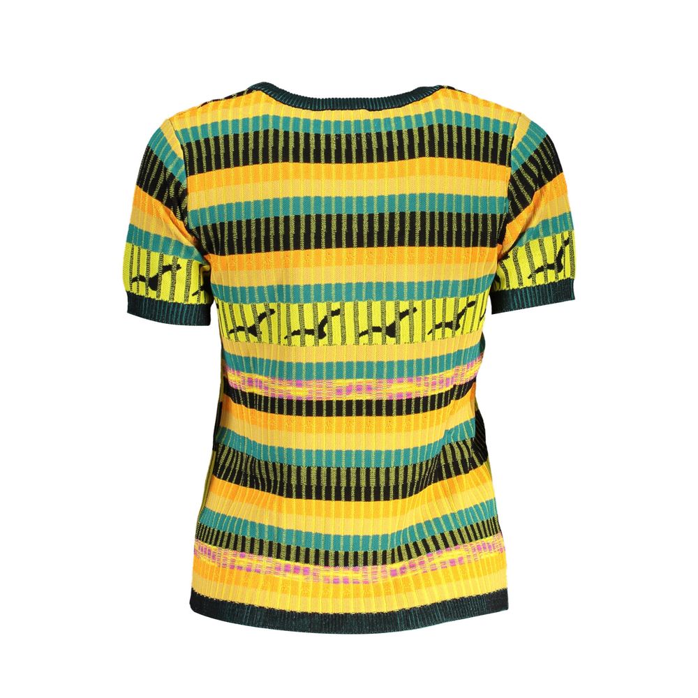 Sweater by Desigual for women in polyamide viscose yellow showcases a discreet silhouette, finished with a discreet and for a discreet look.