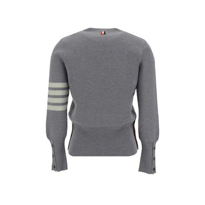 Sweatshirt by Thom Browne for women in virgin wool gray features an exquisite silhouette, showcasing and crew neckline details for a exquisite look.