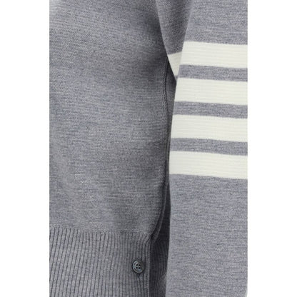 Sweatshirt by Thom Browne for women in virgin wool gray presents a smart casual silhouette, featuring a smart casual and for a sophisticated look.