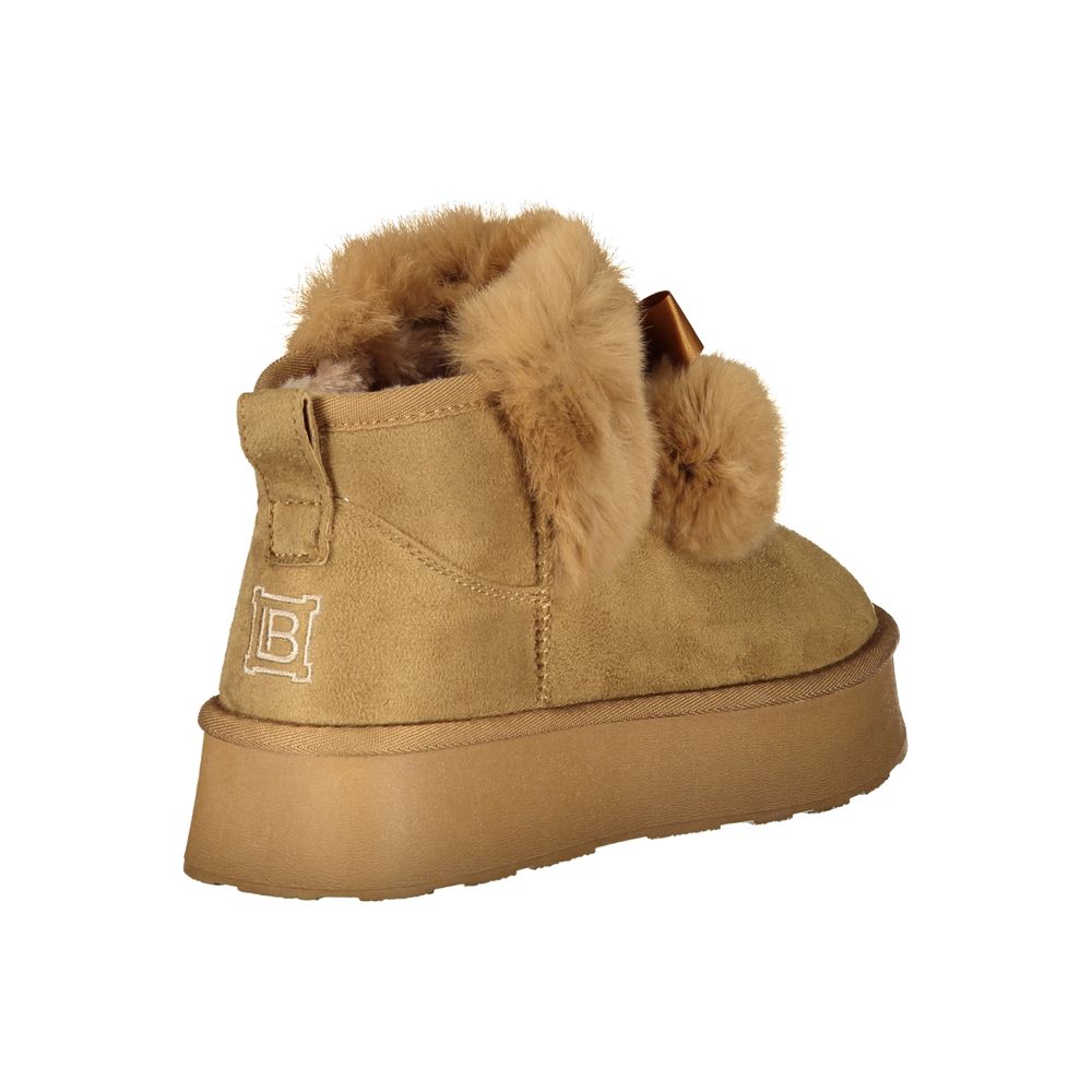 Laura Biagiotti Women's Polyethylene Polyester Faux Fur Boots - Brown