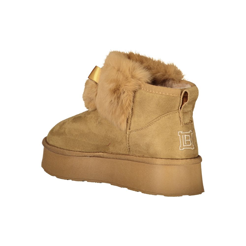 Laura Biagiotti Women's Polyethylene Polyester Faux Fur Boots - Brown