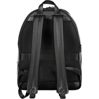 Backpack by Tommy Hilfiger for men in polyester black & signature presents a stately Polyester Backpack design, showcasing a secure zipper with ample built-in-compartments, external-pockets, internal-pockets & laptop-compartment and versatile backpack-strap, adjustable-strap & handle for a stately finish.
