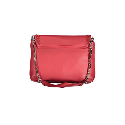 Shoulder Convertible Handbag by BYBLOS for women in polyethylene faux leather red presents a enviable design with a secure snap, ample built-in-compartments, and versatile shoulder-strap, adjustable-strap & handle for a sophisticated look.