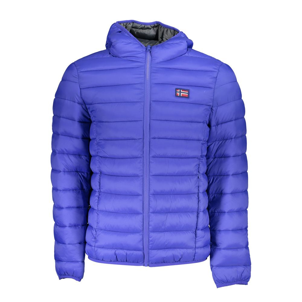 Hooded Overcoat by Norway 1963 for men in polyamide blue features an satoral silhouette, showcasing a sophisticated hooded neckline and satoral pockets & hooded for a premium, timeless look.