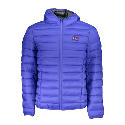 Hooded Overcoat by Norway 1963 for men in polyamide blue features an satoral silhouette, showcasing a sophisticated hooded neckline and satoral pockets & hooded for a premium, timeless look.