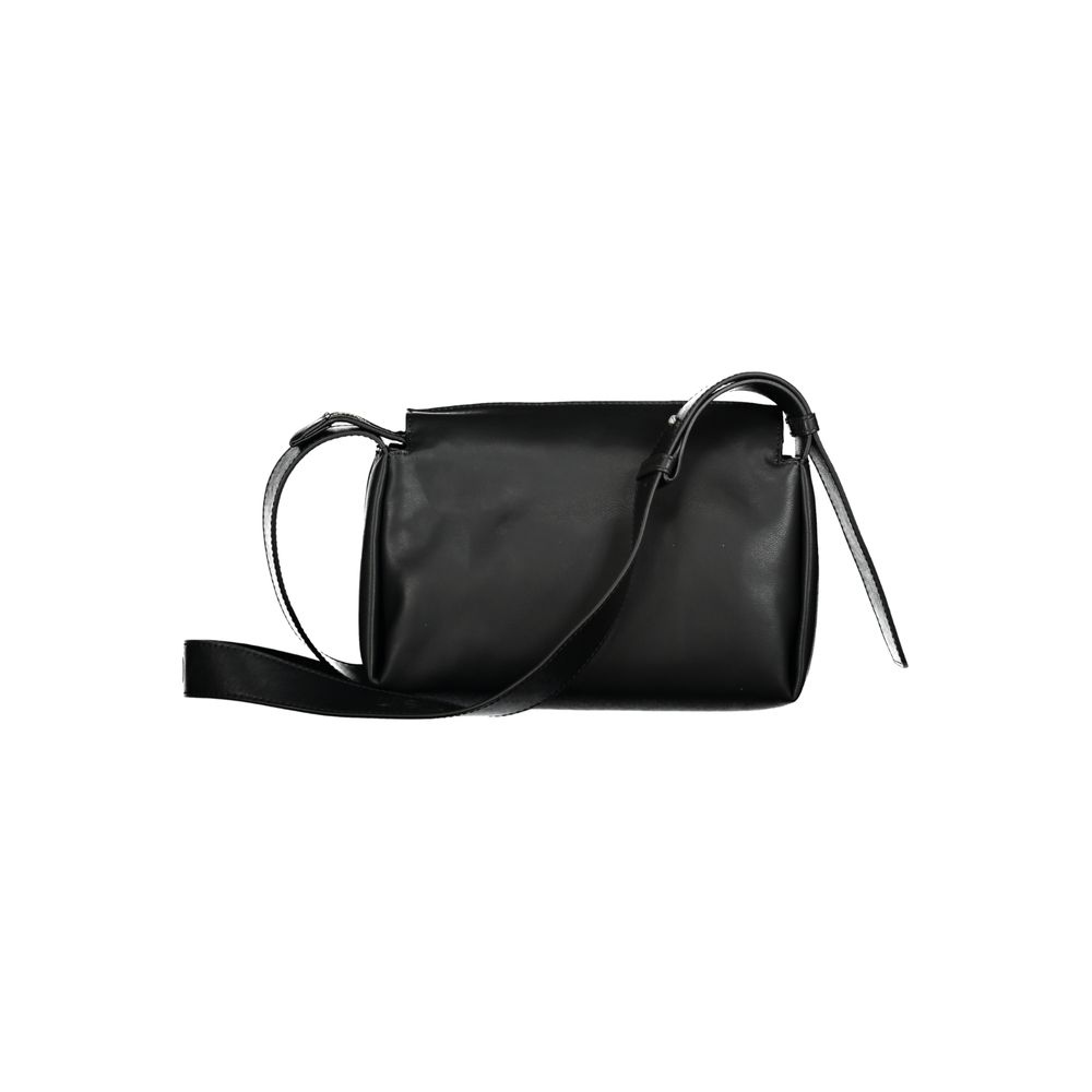 Shoulder Convertible Handbag by Calvin Klein for women in polyester faux leather black features an exquisite silhouette, showcasing a secure zipper, ample cardholder, and versatile shoulder-strap & adjustable-strap for exquisite style.