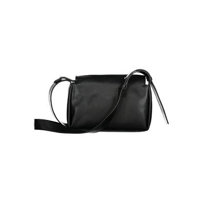Shoulder Convertible Handbag by Calvin Klein for women in polyester faux leather black features an exquisite silhouette, showcasing a secure zipper, ample cardholder, and versatile shoulder-strap & adjustable-strap for exquisite style.
