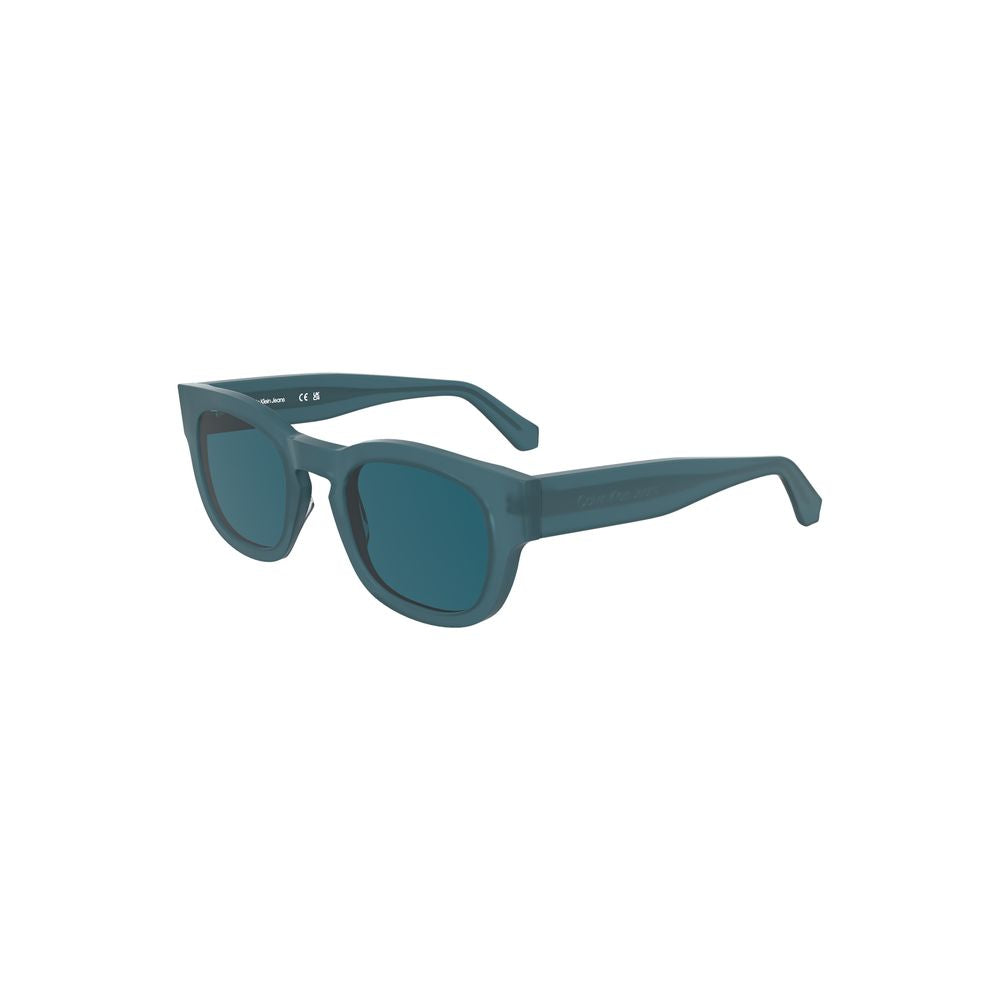 Sunglasses by Calvin Klein for women in metal blue & signature features a sumptuous silhouette, showcasing a sumptuous round frame design in blue coloured frame with high-performance .