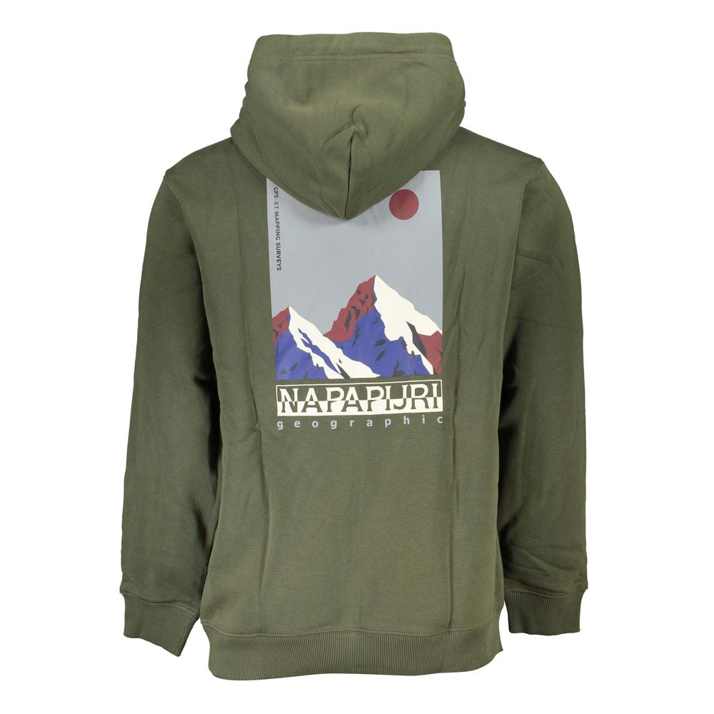 Hooded Sweatshirt Sweater by Napapijri for men in cotton polyester green features an tactile silhouette, showcasing a sophisticated and tactile for a refined finish.