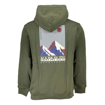 Hooded Sweatshirt Sweater by Napapijri for men in cotton polyester green features an tactile silhouette, showcasing a sophisticated and tactile for a refined finish.