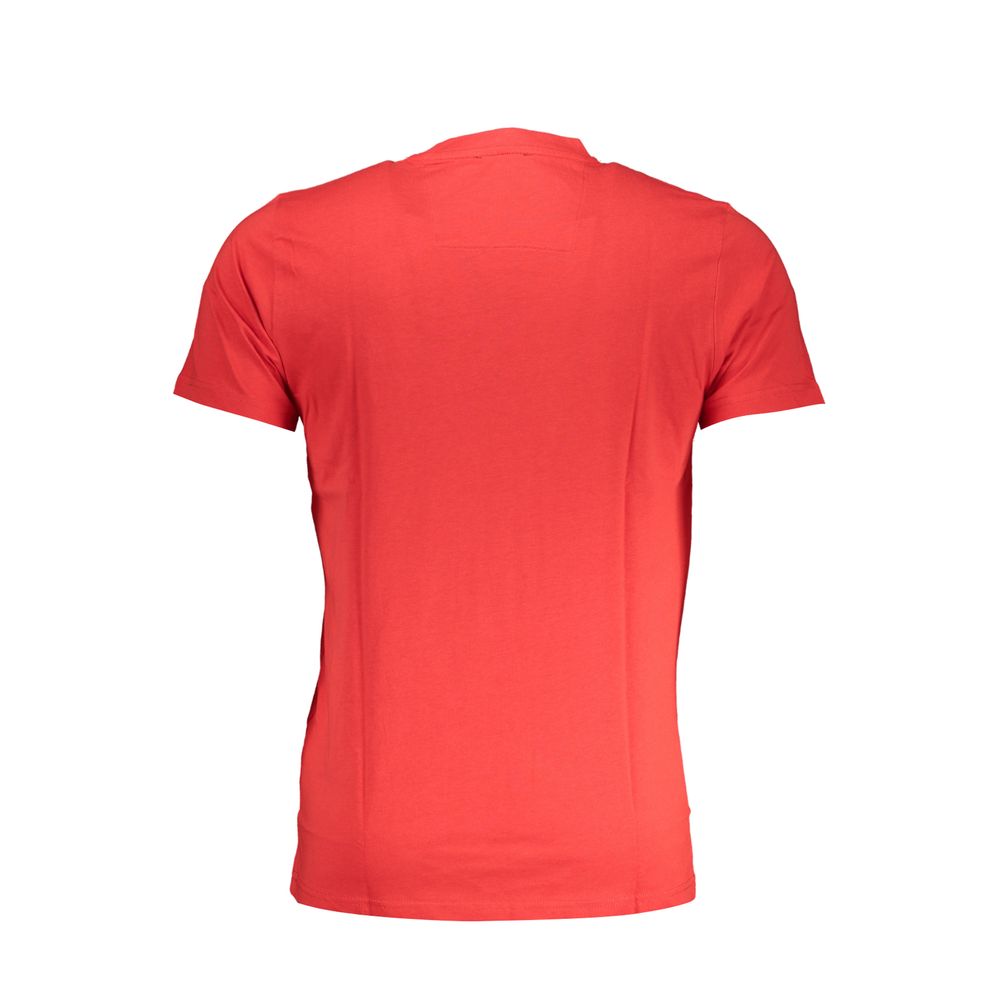 T-Shirt by Cavalli Class for men in cotton red & print showcases a dramatic silhouette, elegantly detailed with a dramatic and for a truly dramatic finish.