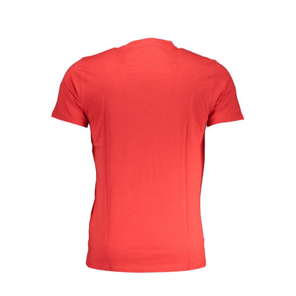 T-Shirt by Cavalli Class for men in cotton red & print showcases a dramatic silhouette, elegantly detailed with a dramatic and for a truly dramatic finish.