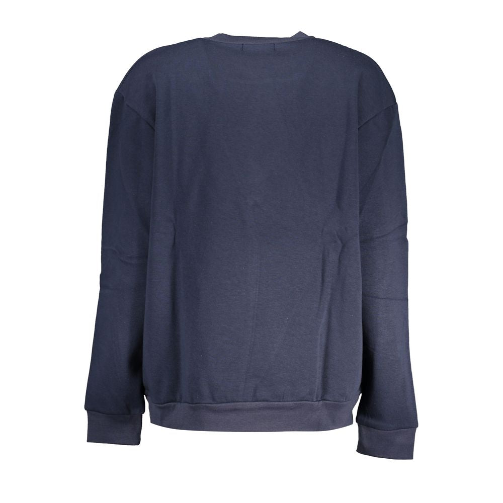 Sweatshirt by Cavalli Class for women in cotton polyester blue showcases a slouchy chic silhouette, artfully detailed with a slouchy chic and for a slouchy chic finish.