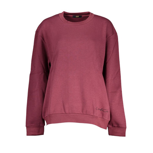 Sweatshirt by Cavalli Class for women in cotton polyester purple features an provocated silhouette, detailed with a provocated and a refined crew neckline for a sophisticated aesthetic.