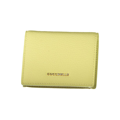 Cardholder Wallet by Coccinelle for women in leather yellow showcases a refined silhouette, artfully capturing the essence of the refined Leather Cardholder Wallet design with functional card-organization coin-purse.