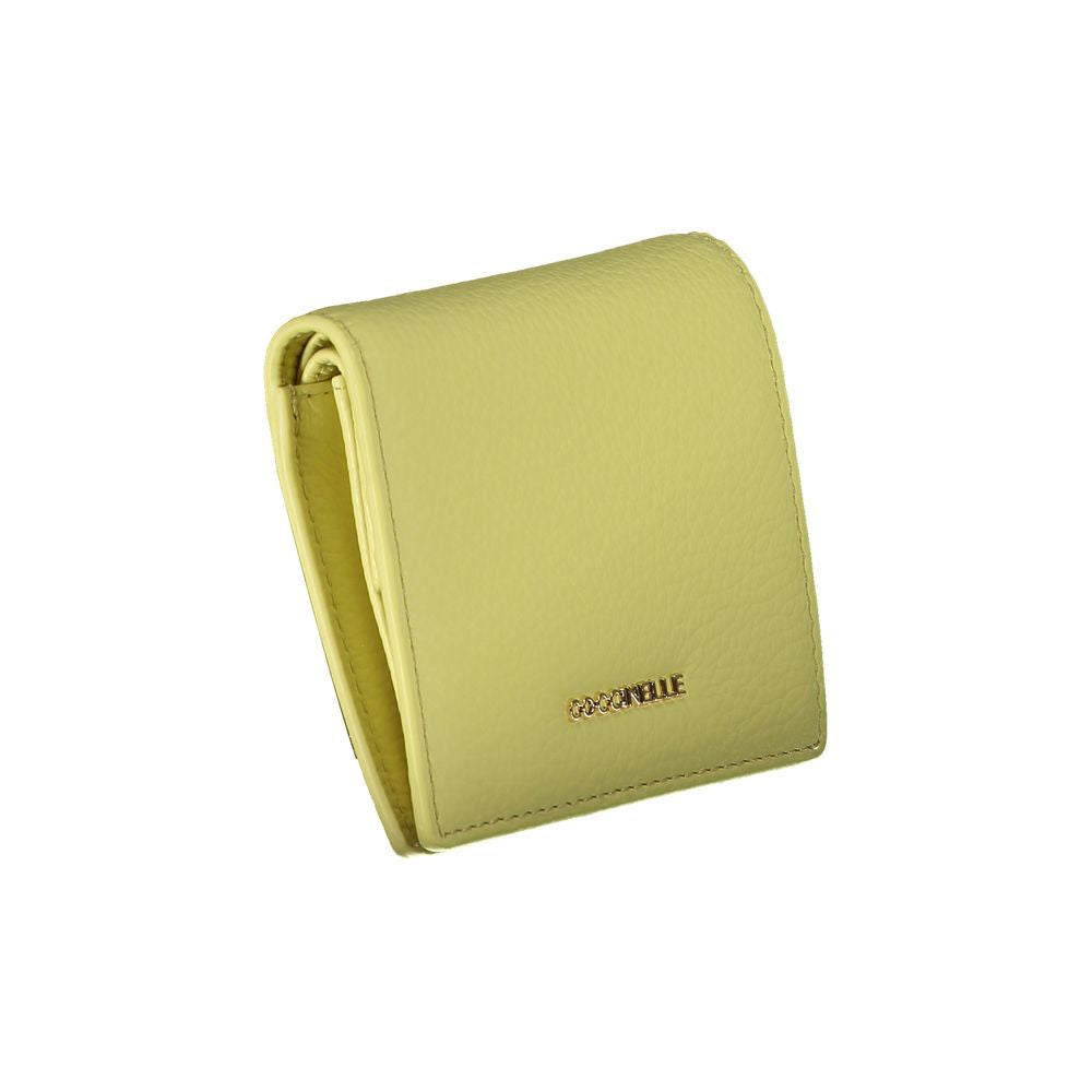 Cardholder Wallet by Coccinelle for women in leather yellow features a streamlined silhouette, showcasing the streamlined Leather Cardholder Wallet design with sophisticated card-organization coin-purse for a premium look.