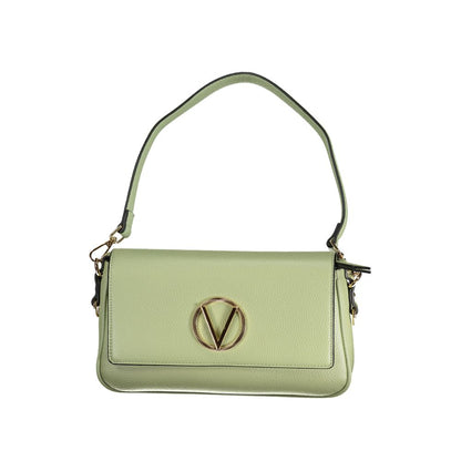 Handbag by Mario Valentino for women in polyurethane beige & green features a ornamental silhouette, showcasing a secure zipper, ample , and ornamental for a sophisticated look.