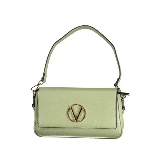 Handbag by Mario Valentino for women in polyurethane beige & green features a ornamental silhouette, showcasing a secure zipper, ample , and ornamental for a sophisticated look.