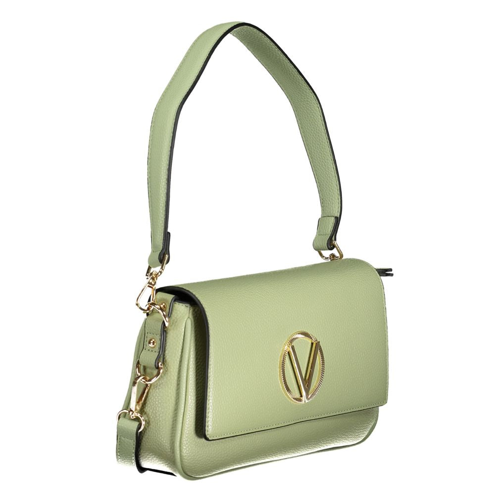 Handbag by Mario Valentino for women in polyurethane beige & green features a refined silhouette, showcasing a secure zipper, organized , and versatile for a refined finish.