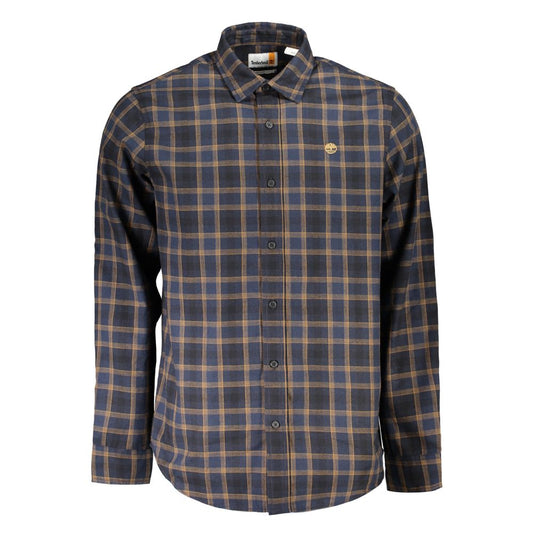 Shirt by Timberland for men in cotton blue & tartan showcases a sharp silhouette, elegantly detailed with a sharp and sharp long-sleeve.