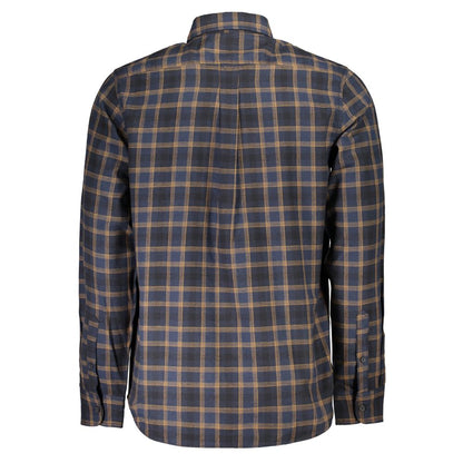 Shirt by Timberland for men in cotton blue & tartan features an architectural silhouette with a refined and elegant for a architectural look.