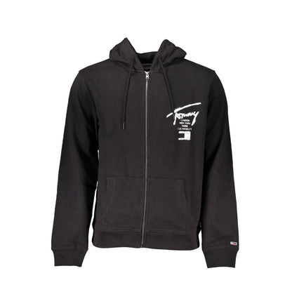 Hooded Sweatshirt by Tommy Hilfiger for men in cotton black features a unrivaled silhouette with a refined hooded neckline and unrivaled long-sleeve detailing for a sophisticated look.