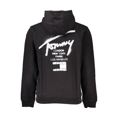 Hooded Sweatshirt by Tommy Hilfiger for men in cotton black features an enviable silhouette, showcasing a premium and refined for a truly enviable finish.