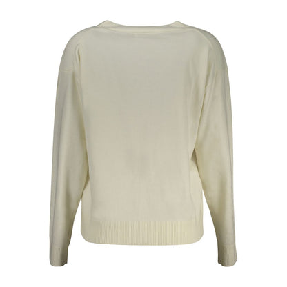 Cardigan by Guess Jeans for women in polyester white features an impeccable silhouette, showcasing a sophisticated and detail for a truly impeccable finish.
