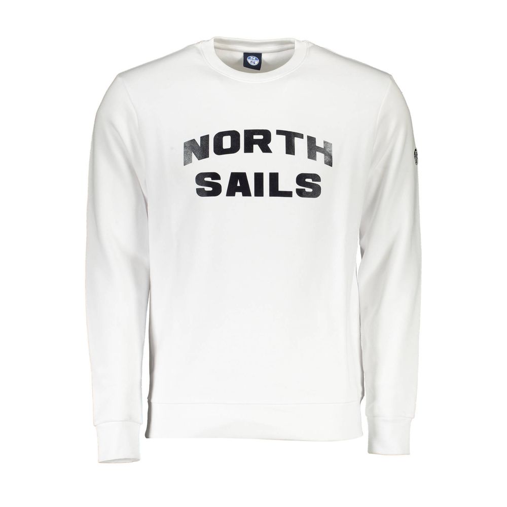 Sweatshirt by North Sails for men in cotton polyester white & print showcases a slouchy chic silhouette, artfully detailed with a slouchy chic crew neckline and for a slouchy chic finish.