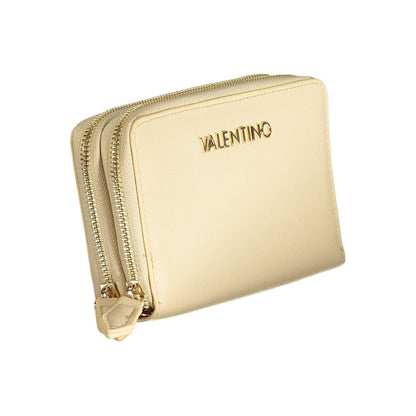 Wallet by Mario Valentino for women in polyethylene beige showcases a discerning silhouette, artfully capturing the essence of Polyethylene Wallet with its functional coin-purse.