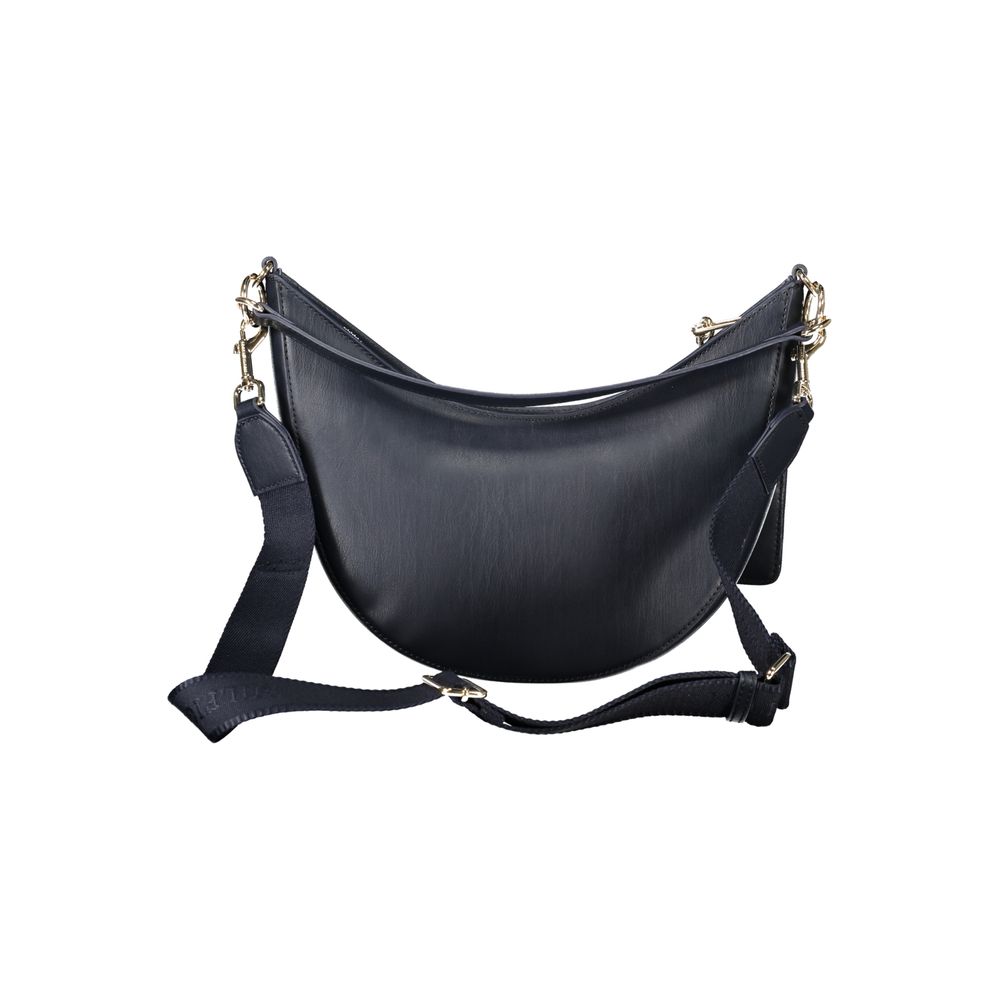 Handbag by Tommy Hilfiger for women in polyethylene blue features an refined silhouette, showcasing a secure zipper, ample internal-pockets & coin-purse, and versatile adjustable-strap, detachable-strap & handle for a sophisticated refined aesthetic.