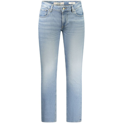 Jeans by Guess Jeans for men in stretch denim cotton blue & signature features an refined tailoring silhouette, showcasing a premium slim with a and long cut for a refined tailoring look.