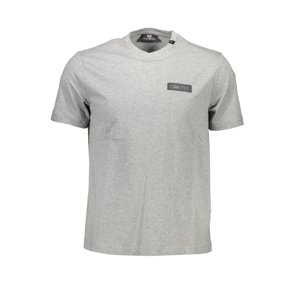 T-Shirt by Plein Sport for men in cotton gray features an on trend silhouette, perfectly showcasing a on trend and crew neckline for an elevated aesthetic.