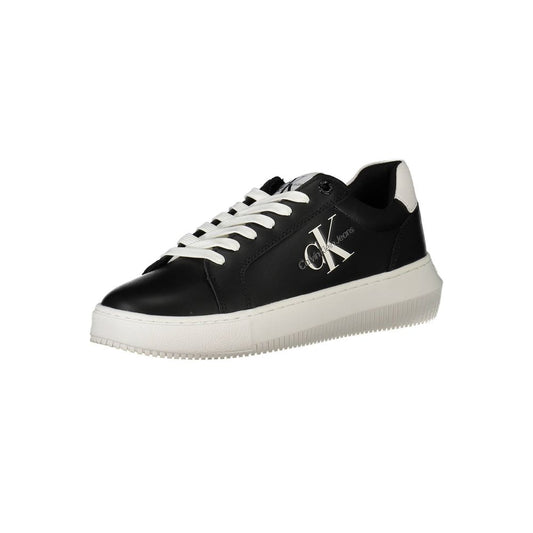 Sneakers by Calvin Klein for women in polyester polyethylene leather black features an sumptuous design from the Women's Fashion Polyester Polyethylene Leather Sneakers collection, highlighting a sumptuous fashion style for a premium, high-fashion look.