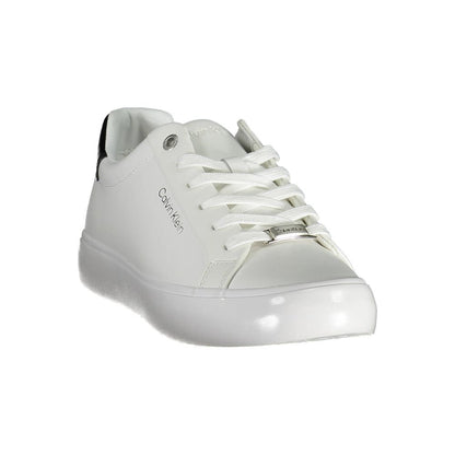 Sneakers by Calvin Klein for women in nylon polyester polyethylene leather white presents a sumptuous silhouette as Women's Fashion Nylon Polyester Polyethylene Leather Sneakers, expertly defined by a sumptuous fashion style for a sumptuous, high-fashion look.