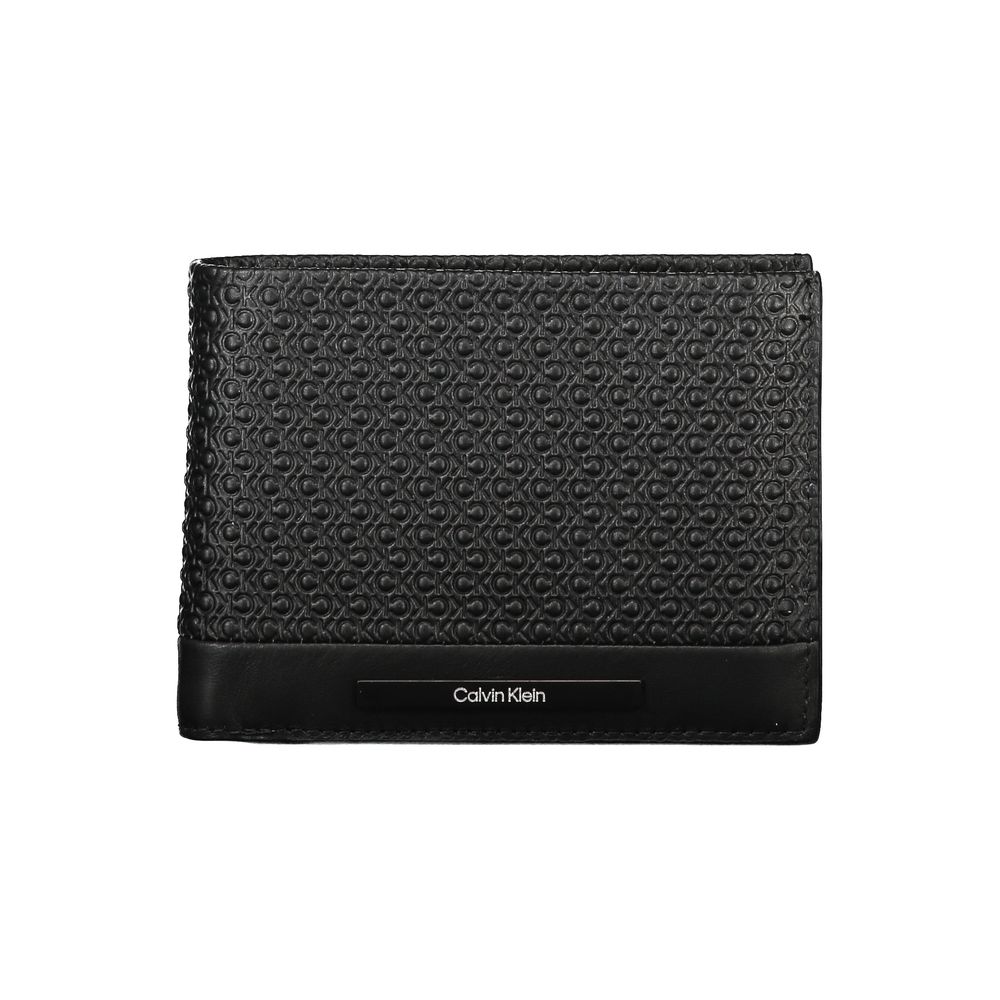 Wallet by Calvin Klein for men in leather black presents a architectural silhouette from the Leather Wallet collection, showcasing architectural rfid-protection coin-purse for a architectural finish.