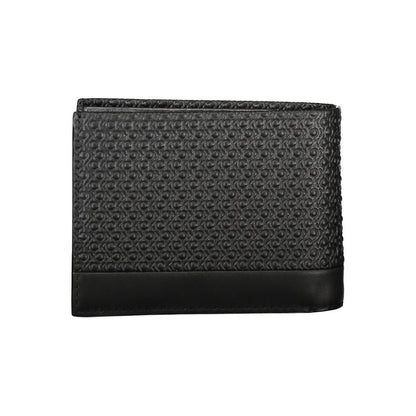 Wallet by Calvin Klein for men in leather black showcases a refined silhouette, artfully detailed with the signature style of the Leather Wallet and functional rfid-protection coin-purse.