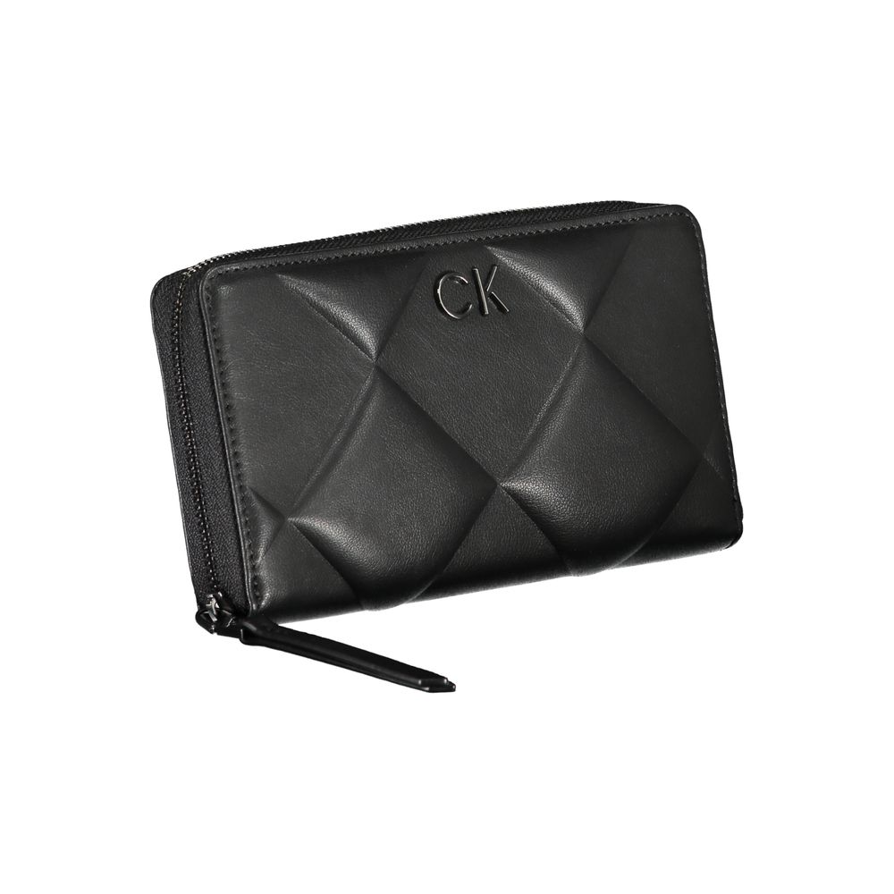 Cardholder Wallet by Calvin Klein for women in polyester & polyethylene black showcases a discerning silhouette, artfully capturing the essence of Polyester & Polyethylene Cardholder Wallet with its functional card-organization compact-design rfid-protection eco-friendly coin-purse.